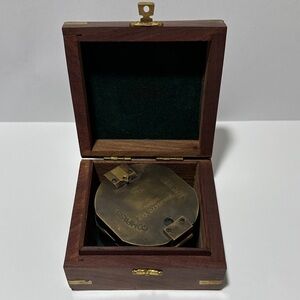 Vintage Brinton Compass in Wooden Box MKI 1914 Thomas J. Evans, Esq. London